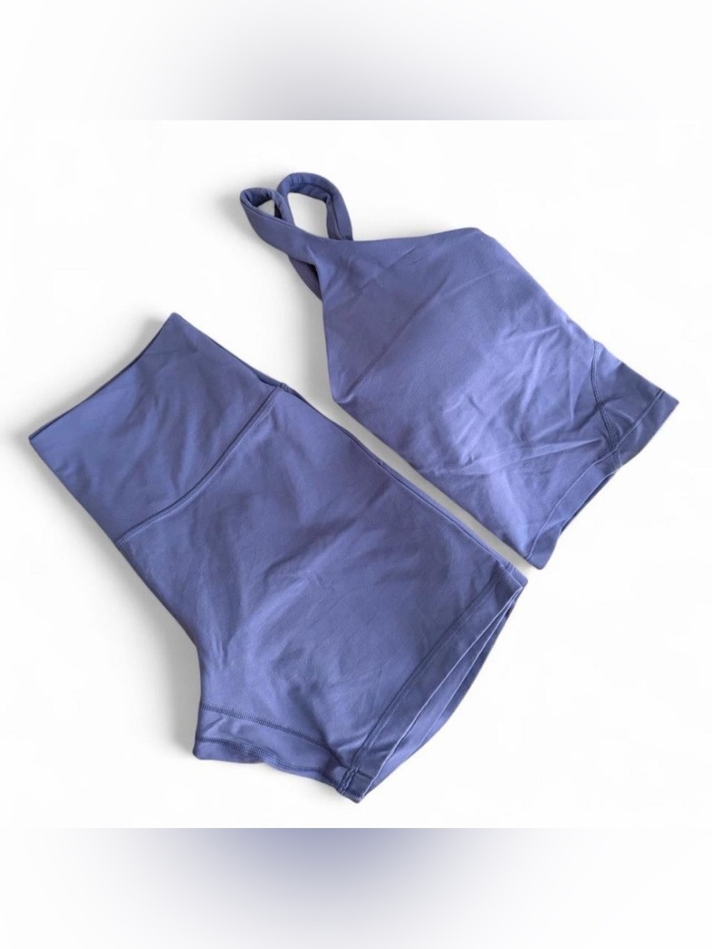 Lululemon brilliant blue set align tank top & align high rise 6” short
